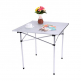 high quality portable tall self-driving aluminum square collapsible folding picnic outdoor BBQ rolling camping table