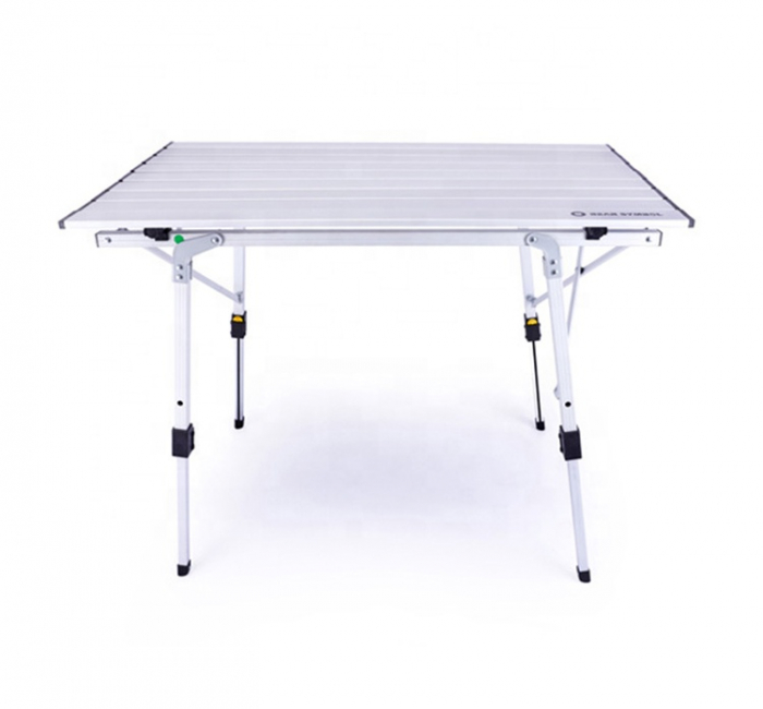 japanese white modern offer camping foldable lightweight metal roll folding adjustable height table de camping with carry bag