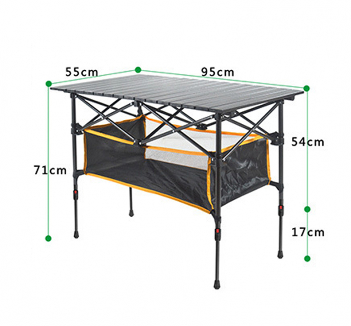 metal ready to ship tall leisure rectangle black under storage bag portable folding table camping table with aluminum table top