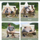high quality portable folding big metal self driving outdoor wood grain camping aluminum alloy egg roll table with carry bag