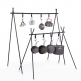 high quality portable picnic outdoor folding hanger triangle camping hanging rack with movable hooks