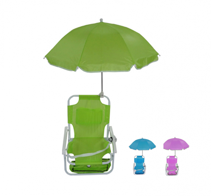 wholesale children baby kids clip on clamp foldable picnic outdoor fishing sun shade folding beach chair with umbrella