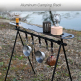 customized lightweight kitchen cooking utensil travel organizer hanging rack table camping stand with movable hooks