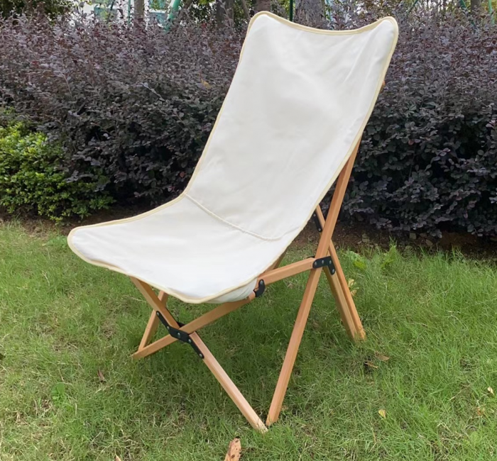 high quality ivory lightweight folding beach fishing canvas wood camp chair premium