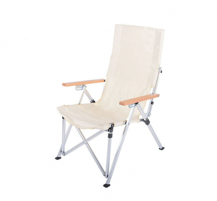 customs aluminum upgraded folding supply beach lounger fishing xl cream foldable lightweight angle-adjusted camping chair