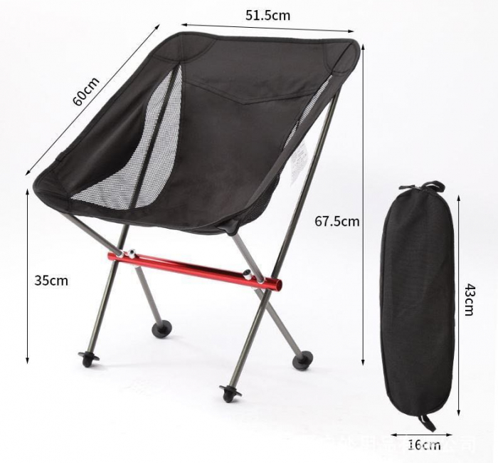 black collapsible lightweight metal travel fishing beach portable outdoor OEM camping chair
