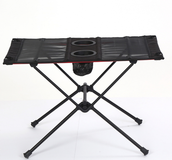 pop oxford fabric cloth aluminum portable leisure outdoor foldable picnic camping one folding table with bottle holders