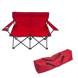 portable foldable outdoor twin picnic oxford beach loveseat folding couple 2 man double lined dual camping chair with cup holder