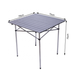 high quality portable tall self-driving aluminum square collapsible folding picnic outdoor BBQ rolling camping table