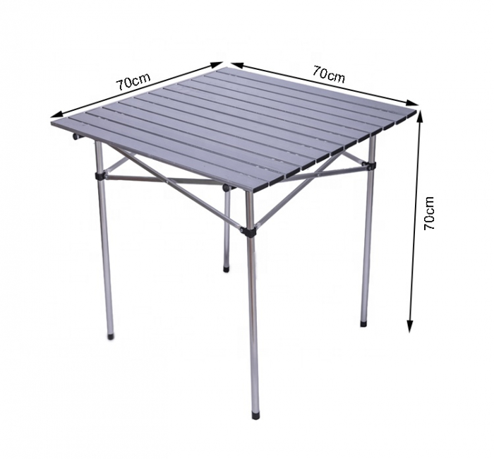 high quality portable tall self-driving aluminum square collapsible folding picnic outdoor BBQ rolling camping table