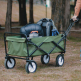 black outdoor garden iron steel cart custom utility foldable table folding trolley beach wagon