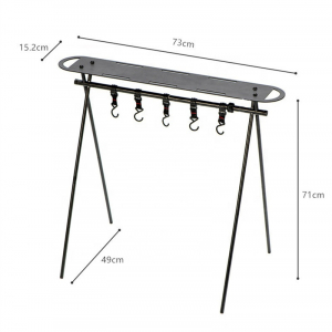 customized lightweight kitchen cooking utensil travel organizer hanging rack table camping stand with movable hooks