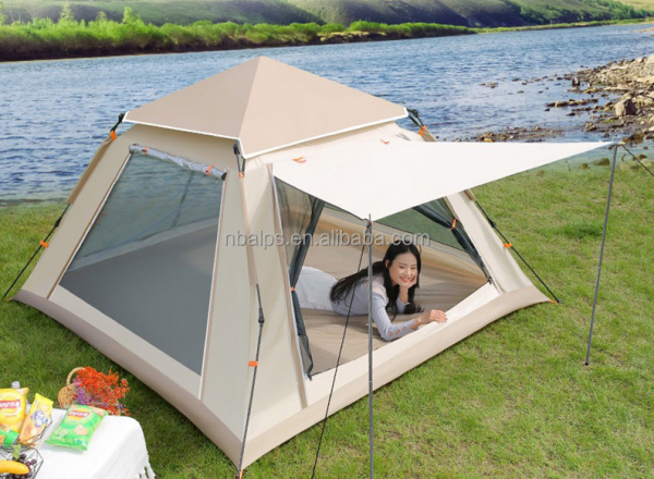 quick opening 3-4 5-8 Waterproof Windproof large Easy Setup pop up  automatic outdoor double layer family camping tent
