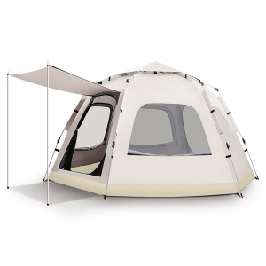 china 3-4 person 5-8 person portable hexagonal outdoor family pop up fast open quick set up camping tent