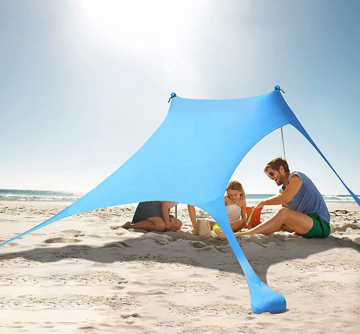 hot sale uv protection ultralight umbrella portable outdoor sunroof beach tent sun shade shelter with sandbag