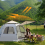 china 3-4 person 5-8 person portable hexagonal outdoor family pop up fast open quick set up camping tent