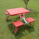 portable suitcase folding picnic table with 4 seats