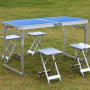 aluminum adjustable dining set equipment foldable picnic folding camping outdoor beach table with 4 chairs